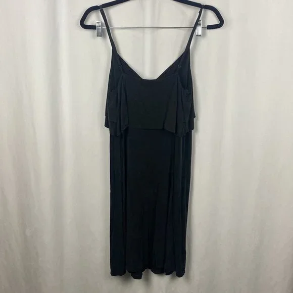 ANTHROPOLOGIE Eri+Ali Aria Black Flowy Slip Dress - Size Small - Picture 10 of 12